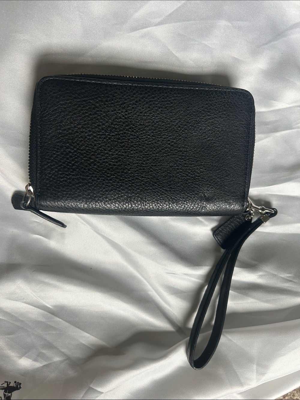 Coach Black Pebbled Leather Double Zip Wristlet - Picture 2 of 5
